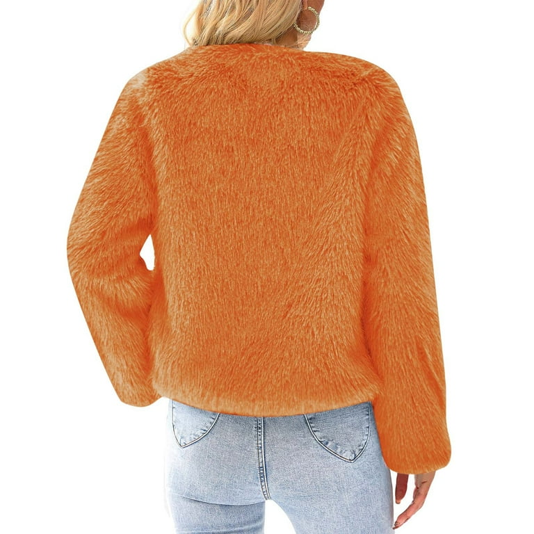 Women fleece 2025 collarless jacket