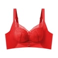 thumbnail image 4 of Gytharion Women's Lace Spliced Bras Wire Free Push Up Breathable Adjustable Straps Bras Solid Color Comfort Soft Everyday Bras, 4 of 6