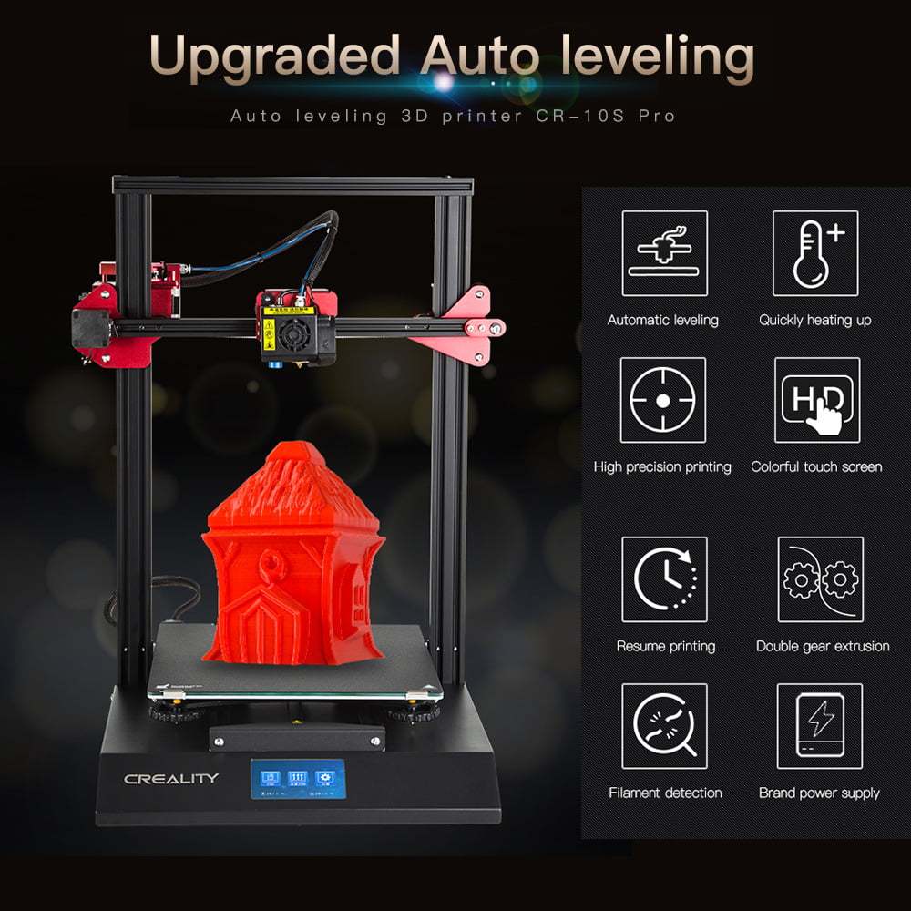 CREALITY CR-10S Pro Upgraded Auto Leveling 3D Printer DIY Self-assembly Kit Large Print Size Full Color LCD Supports Resume Printing Filament Detection - Walmart.com