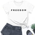 thumbnail image 4 of Freedom Printed Casual T-Shirt for Man Women, White, L, 4 of 5