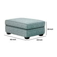 thumbnail image 5 of Berrie Ottoman- Teal Blue Polyester Cushioned Top- Black Wood- 40 Inch, 5 of 5