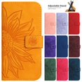 thumbnail image 2 of Funda para iPhone 14, funda tipo billetera con tapa para iPhone 16, 15, 14, 13, 12, 11 Pro Max, X, 6, 7, 8 Plus, funda trasera de cuero con diseño de girasol para mujer, 2 of 5