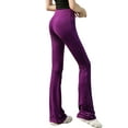 thumbnail image 5 of WLJ Women Solid Color High Waisted Flared Wide Leg Yoga Pants, 5 of 7