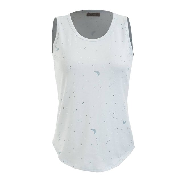 Tank Top Secret Treasures Talla EG Estampado de Luna y Puntos Azul
