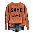 thumbnail image 1 of Kcodviy Femmes Décontracté Manches Longues Décontracté T-Shirt à Manches Courtes Col Rond Chandails à Manches Longues Chandail à Manches Longues Taille 14 16 Chandail Graphique de Football Imprimé Chandail 4X Chandail Chandails Haut Blouse, 1 of 4