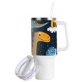 thumbnail image 2 of Dinosaurs in Space 40 oz Tumbler with Handle Insulated&nbsp;Travel Mug&nbsp;Lid Straw Leak Proof Steel Vacuum Water Bottles Glasses Fits in Car Cup Holder, 2 of 7