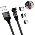 thumbnail image 2 of 3 pcs USB Magnetic Charging Cable - Durable Nylon Braided Cord - Charges Android, Samsung Phones or iProducts Fast - Fits All Mic, 2 of 9