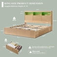 thumbnail image 3 of Aitjunz Modern King Size Bed Frame with 50" Tall Storage Headboard, 4 Under-Bed Storage Drawers, Fluted Wood Platform Bed w/ LED Lighting and Charging Station, No Box Spring Needed, Natural, 3 of 7
