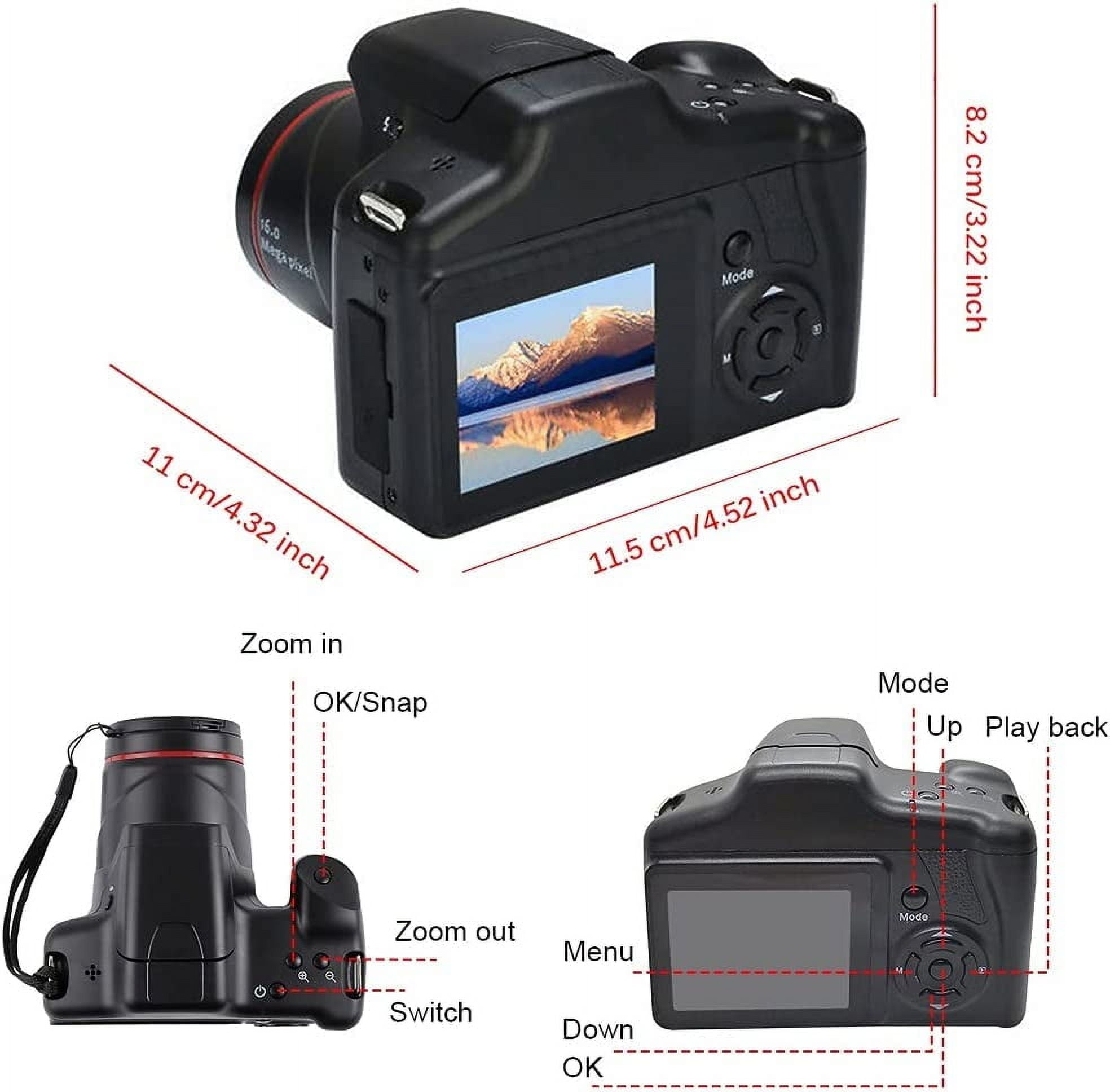 Acuvar Digital Camera 16MP Compact Camera With 16X Zoom, Beginner Camera With 32GB Card For Kids And Adults