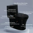thumbnail image 3 of 1.1/1.60 GPF Dual-Flush One Piece Toilet, Water-Saving Elongated Comfort Height Floor Mounted, Soft Closing Seat, 1000 Gram Map Flushing Score Toilet, Matte Black 24T02-MB, 3 of 15