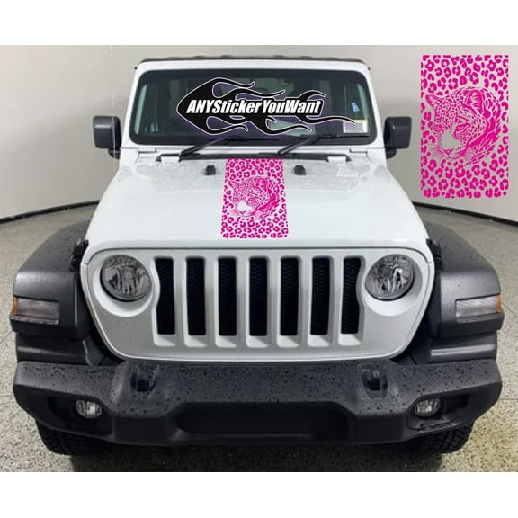 ANYStickerYouWant - Leopard - Cheetah Print Vinyl Decal Hood Sticker Compatible with and Fits Jeep Wrangler JK LJ TJ