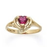 14kt Gold Lab-Created Heart-Shaped Ruby Ring