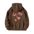 thumbnail image 1 of WZXFASHION Chandail à Capuchon pour Femmes à Imprimé Floral au Dos avec Cordon et Poche, Liquidation, Thermique, à Fermeture Éclair, 1 of 4