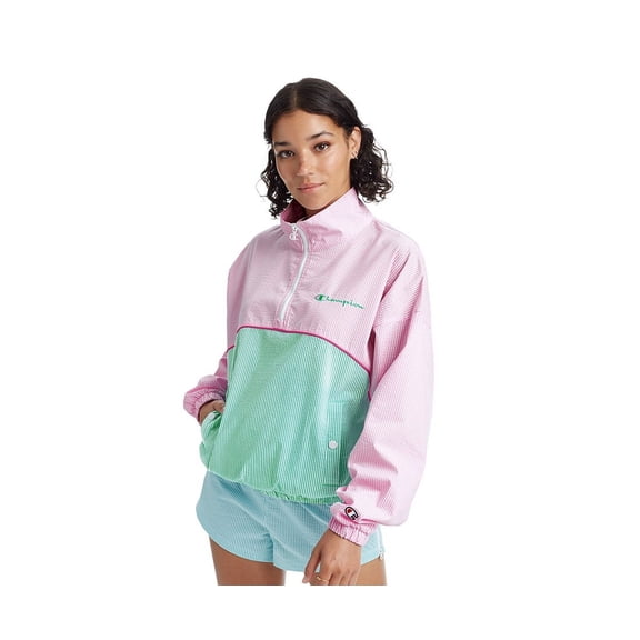 Champion Ice Cake Half Zip Up Womens Jackets Size S, Color: Pink/Teal/White