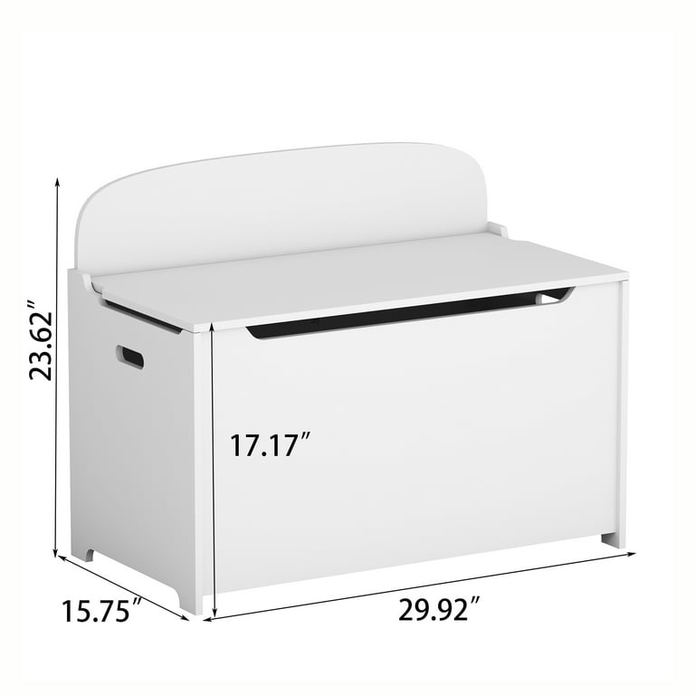 Wooden Toy Box and Storage Chest with Seating Bench, SYNGAR Kids Ottoman Storage  Box with Large Storage Space & Safety Hinged Lid, Functional Toy Chest for  Playroom, Bedroom, Living Room, White, D6964 