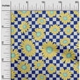 thumbnail image 1 of oneOone Georgette Viscose Blue Fabric Sunflower Floral Sewing Material Print Fabric By The Yard 42 Inch Wide, 1 of 4