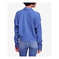 thumbnail image 3 of Free People Womens Sunstreaks Tie Front Button Down Blouse, Blue, Medium, 3 of 4