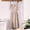Khaki, variant on Pink Cross Back Apron Dress with Ruffle Pockets Kitchen Gardening Cooking Baking Pinafore Apron for Women