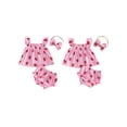 thumbnail image 2 of BemeyourBBs Newborn Baby Girl Strawberry Outfit Summer Clothes Flying Sleeve Babydoll Shirt Tops Ruffle Shorts and Headband 3 Piece Clothing Set, 2 of 9