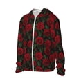 thumbnail image 3 of Goofa Rose Printed Women's UPF 50+ Sun Protection Hoodie Jacket Lightweight Long Sleeve Sun Shirt for Women with Pocket Hiking Outdoor-, 3 of 9