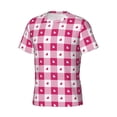 thumbnail image 3 of Yiaed Plaid Heart Print Mens Short Sleeve Tight Fit T-Shirt, Crewneck Casual Tee-XX-Large, 3 of 5