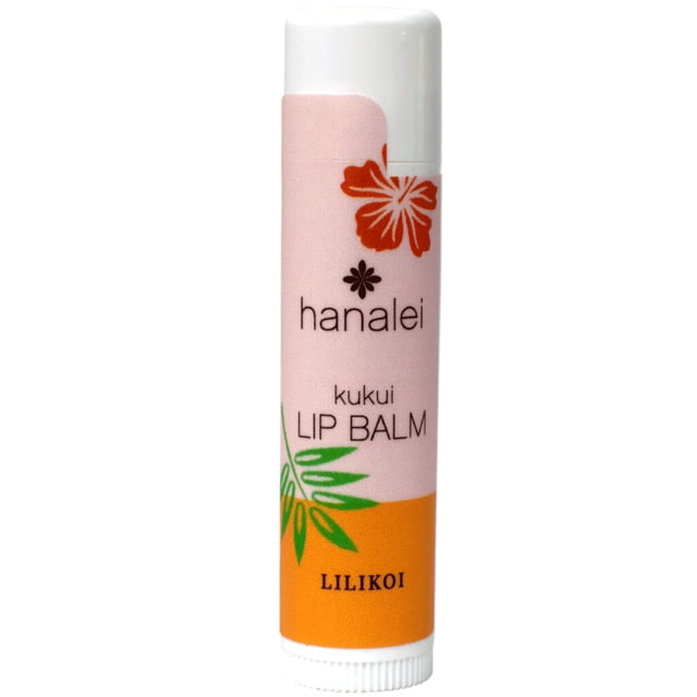 Bálsamo labial y humectante Hanalei - Aceite de Kukui natural y humectante labial de cera de abejas para hidratar y reponer los labios secos y agrietados - Hecho en EE. UU. - Lilikoi