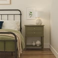 thumbnail image 2 of Desert Fields Eclectic Boho Accent Table with 2 Drawers, Olive Green, 2 of 9