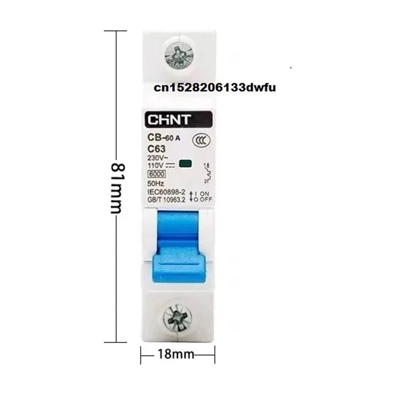 MCB Electric Vehicle Bicycle Solar Energy Power CB 63A 125A DC 110V 220V AC 230V 400V Miniature DIN Rail Circuit Breaker