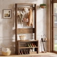thumbnail image 5 of Hall Tree with  and Shoe Storage, 70.8 Tall Freestanding Coat Rack with 7 Hooks & 2 Shelves for Mudroom Entryway, 5 of 8