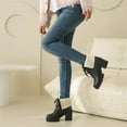 thumbnail image 6 of POROPL Womens Boots Ankle High Heel Warm Lace Up Rhinestone Shoes,Boots for Saving Size 4.5, 6 of 8
