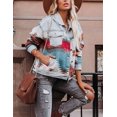 thumbnail image 3 of Womens Aztec Shacket Button Down Boho Western Retro Distressed Shirt Jacket, 3 of 7