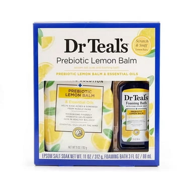 Dr. Teal's Prebiotic Lemon Balm Epsom Salt & Foaming Bath 2 Piece Sampler Bath Gift Set