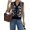Black, variant on Women'S Leopard Print V-Neck Button Down Knit Vest Cardigan Black One size