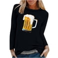thumbnail image 4 of GERsome Women's Long Sleeve Tops Bavarian Oktoberfest Traditional National Print Casual Loose Crew Neck Shirts for Women(S-XXXL), 4 of 5