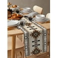 thumbnail image 3 of Brown Southwestern Table Runner Boho Ethnic Geometric Farmhouse Tablerunners 13 x 36 Inch, Table Decorations Tabletop Scarf for Summer Gathering Holiday Farmhouse Kitchen Dining Decor, 3 of 6