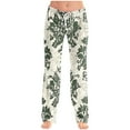 thumbnail image 3 of Pajama Pants Women Trendy Floral Print Lounge Pajama Bottoms Comfy Stretch Sleep Pants Drawstring Wide Leg Pj Bottoms, 3 of 5