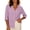 3#Pink, variant on Women Solid Textured V Neck Button Up Shirt, Three-Quarter Rolled Sleeve Casual Blouse Top With Chest Pocket, Lightweight Breathable Summer Daily Wear Shirts