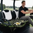thumbnail image 5 of XYZCANDO Plumeria Terry Cloth Golf Cart Seat Cover with 4 Front Pockets | Non-Slip Washable Universal Accessory for Golf Lovers, 5 of 8