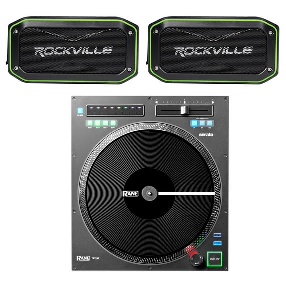 RANE TWELVE 12" Digital USB Serato DJ Turntable+(2) Linkable Bluetooth Speakers