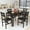Black, variant on LinkRomat Dining Table Set for 4, Farmhouse Kitchen Table with 4 Wood Chairs, Dining Room Set for Breakfast Nook, Small Places, Restaurant, Beige