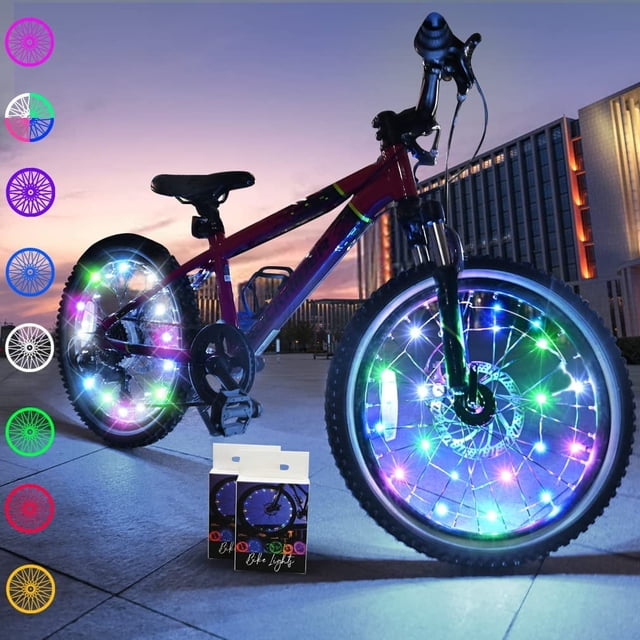 YOPTOP Ultra Bright LED Bike Wheel Lights For Night Riding Safety - Spoke Lights - Cycling Accessories For Enhanced Visibility,Multicolor