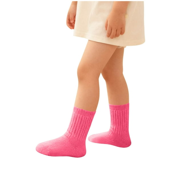 Solid Color Mid-Leg Socks for Boys and Girls, Princess Style Comfortable Loose Socks, Baby Socks, Student Sports Socks