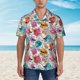thumbnail image 2 of Balery Skulls and Roses Camisas hawaianas de manga corta para hombre, camisas playeras de corte holgado, camisas de vacaciones con botones,Large, 2 of 7