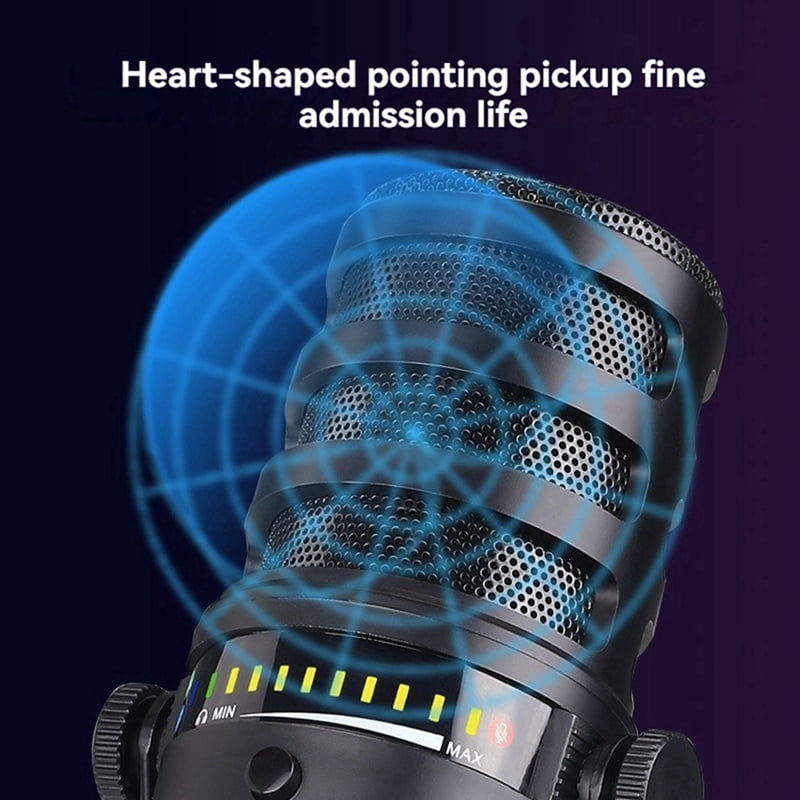 Metal USB/XLR Dynamic Wired Microphone MIC MV7 Microphone for Podcasting Recording Live Streaming Gaming