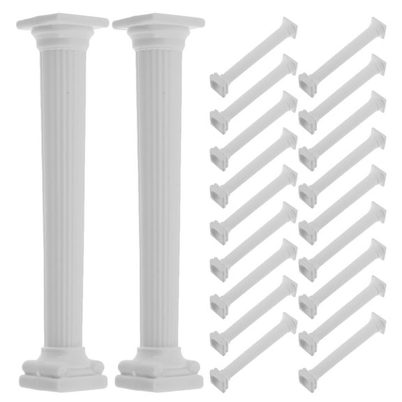 HEANUJJ White Plastic Roman Column Display Stands for Dollhouse Miniatures, Decorative Crafts, and Model Displays, 20 Pieces Set