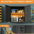thumbnail image 6 of Noaman Metal Wall-Mounted Tool Storage Cabinet with 2 Locking Doors, 1 Adjustable Shelf & 1 Open Drawer, 29.53"L x 11.81"W x 30.31"H, Black for Garage, Warehouse & Office, 6 of 18