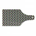 thumbnail image 1 of Fleur De Lis Cutting Board, Antique Classical Foliage Leaf Motifs with Pop Art Influences Checkered Design, Tempered Glass Cutting and Serving Board, Wine Bottle Shape, Multicolor, by Ambesonne, 1 of 1