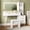 White, variant on 48" Makeup Vanity Desk with w/Charging Station for Bedroom,Makeup Vanity Table with Soft Stool,Makeup Desk with 4 Drawers & Shelves,Dressing Table Set w/Charging Station for Bedroom