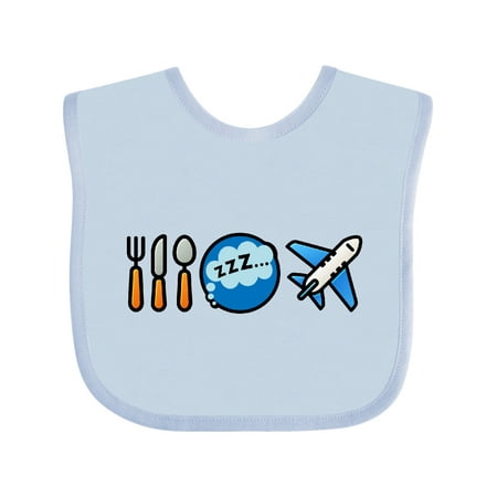 

Inktastic Airplane Eat Sleep Fly Gift Baby Boy or Baby Girl Bib