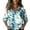 A#Light Blue, variant on DPTALR George Women's Casual Loose Fit Long Sleeve Printed Button-Down Collar Shirt,Navy,Size XXXL